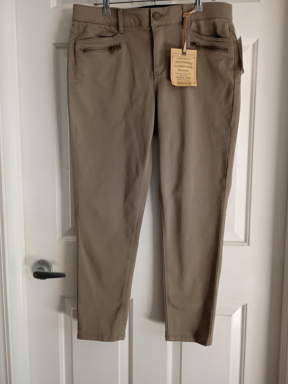 Democracy Slim Ankle Chinos in Taupe